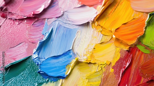 Wallpaper Mural Closeup of abstract rough colorful multicolored art painting texture Torontodigital.ca