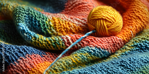 Knitting a Colorful Scarf Activity photo