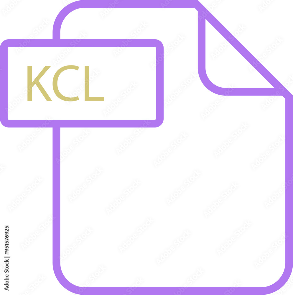 Obraz premium KCL File format icon rounded shapes and spacing