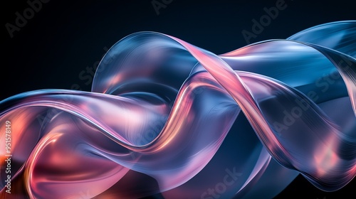 Colorful flowing abstract design with smooth curves on dark background