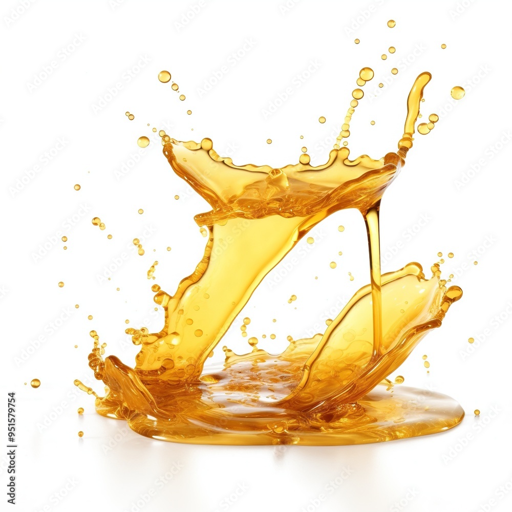 Falling on honey splash isolated on a white background Falling on honey splash isolated on a white background