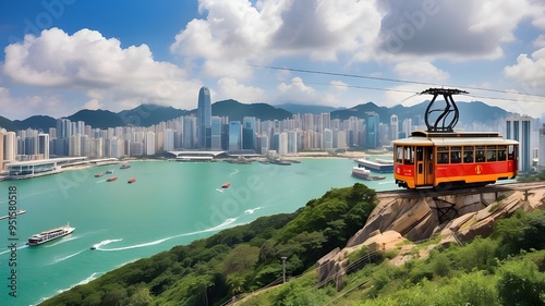 Hong Kong is home to the well-known cable car and tram networks. Scenic tours are available at well-known tourist destinations like The Peak Tram and Ngong Ping 360 Cable Car. photo