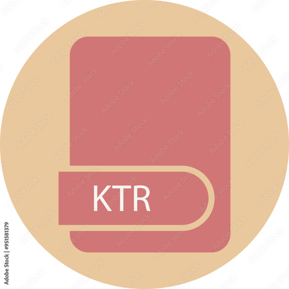 KTR File format icon circular shape KTR File format icon circular shape