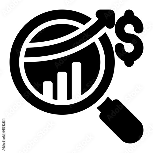 analysis, financial, accounting, economic, analyze solid or glyph icon