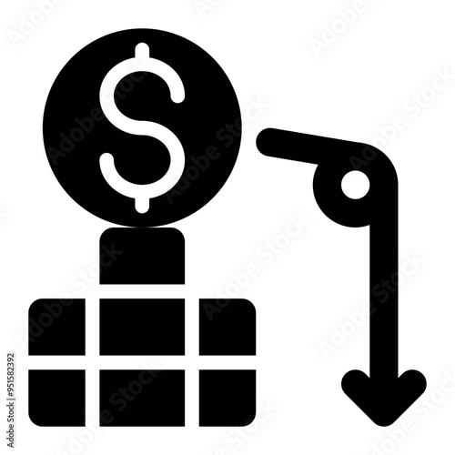 bankruptcy, insolvent, liquidate, failed, accounting solid or glyph icon