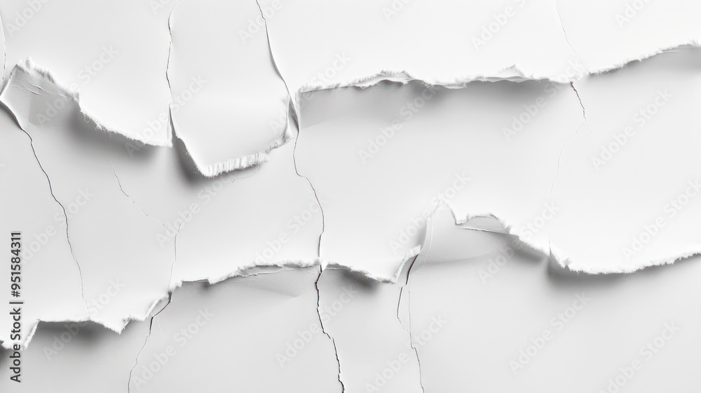 Torn Paper Texture - Abstract White Background Torn Paper Texture - Abstract White Background