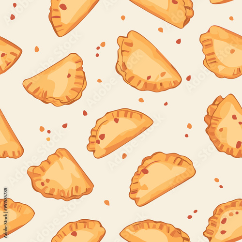 Empanadas Seamless Pattern Vector Graphic