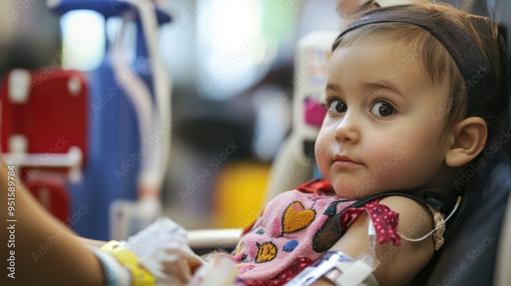 A Young Girl in a Hospital Chair Looking Thoughtful A Young Girl in a Hospital Chair Looking Thoughtful