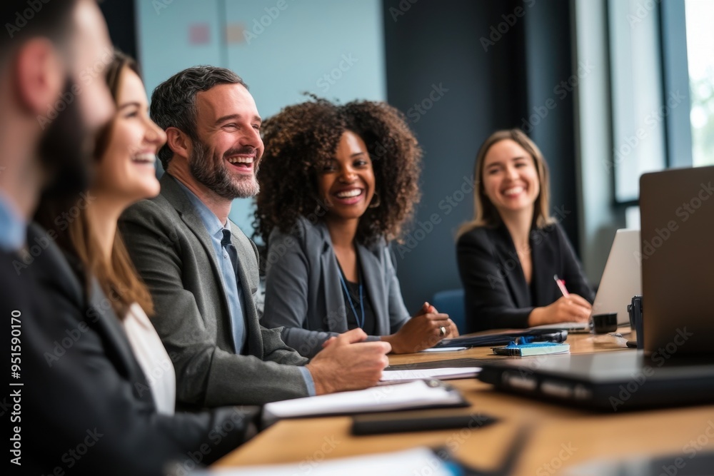 A group of professionals sitting at a conference table A group of professionals sitting at a conference table