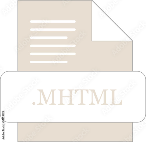 MHTML File extension icon fill with minimal colors