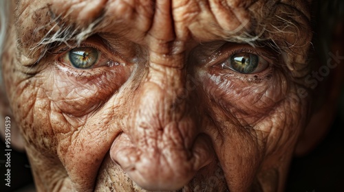 An unposed photo of an older person showing deep emotions.