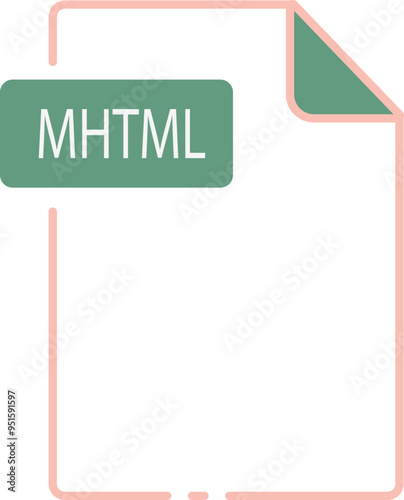 MHTML File format minimal icon outline