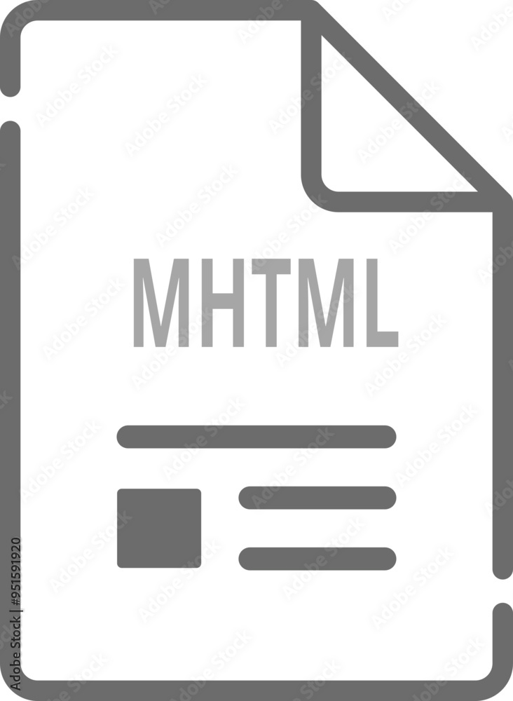 MHTML File icon minimal outline with symbols MHTML File icon minimal outline with symbols