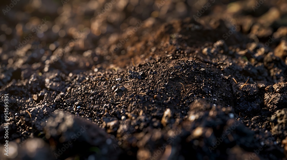 Extreme close-up of a dirt-covered ground, with a shallow depth of field Extreme close-up of a dirt-covered ground, with a shallow depth of field