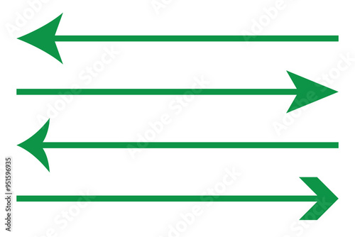 Free Download Horizontal dual sided long straight arrow signs. Black, red, stock pointer, direction, position symbol and double arrow icon isolated on white background. Vector graphic illustration. - GFXLoad