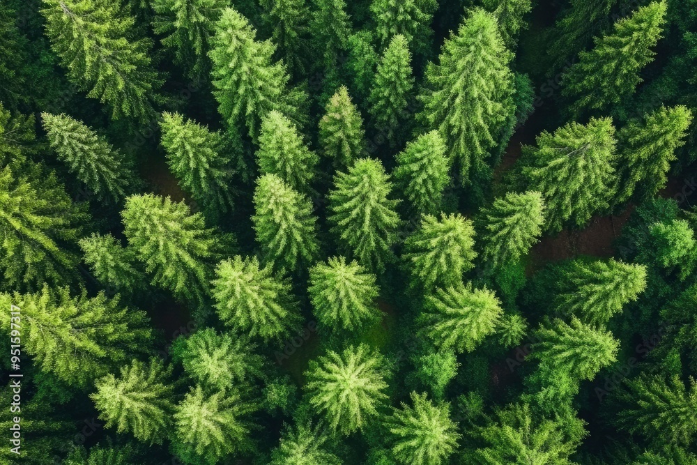 Green forest and nature, Aerial view of trees in forest in Germany with generative ai Green forest and nature, Aerial view of trees in forest in Germany with generative ai