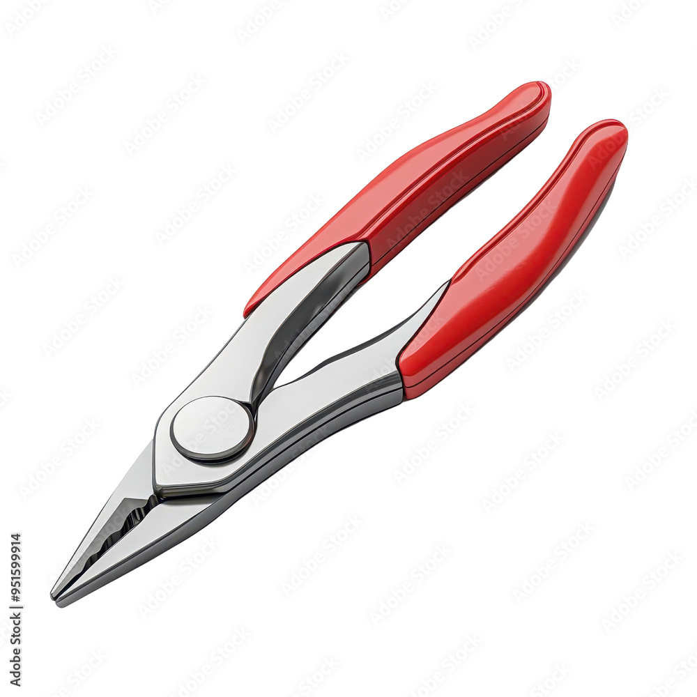 Stylish red and silver pliers, perfect for various DIY projects and professional tasks. A must-have tool for every toolbox.