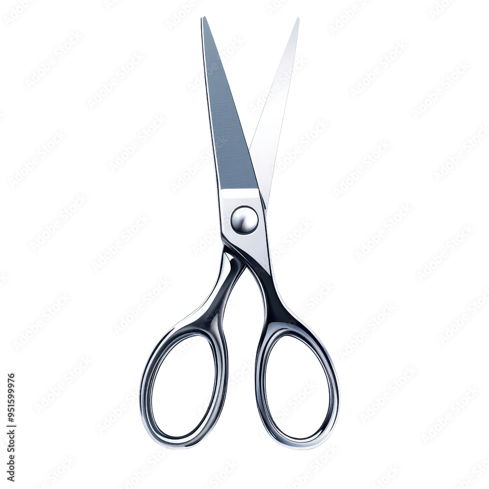 A pair of sharp stainless steel scissors with comfortable handles, ideal for cutting paper, fabric, and various materials.