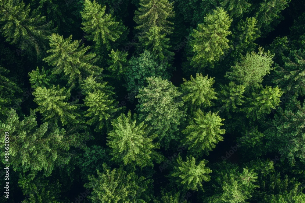 Green forest and nature, Aerial view of trees in forest in Germany with generative ai Green forest and nature, Aerial view of trees in forest in Germany with generative ai