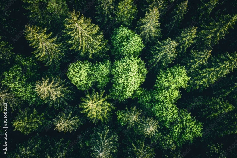 Green forest and nature, Aerial view of trees in forest in Germany with generative ai Green forest and nature, Aerial view of trees in forest in Germany with generative ai