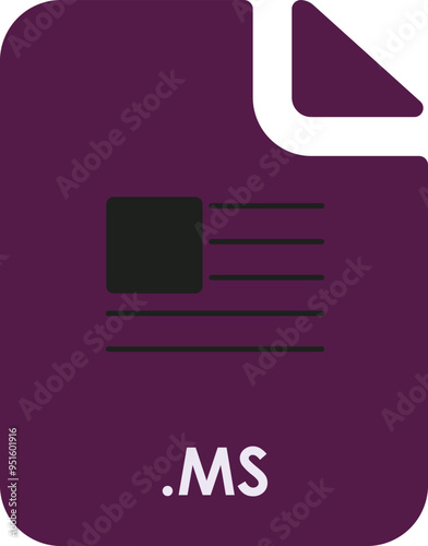 MS inside fill icon with minimal lines and rectangle