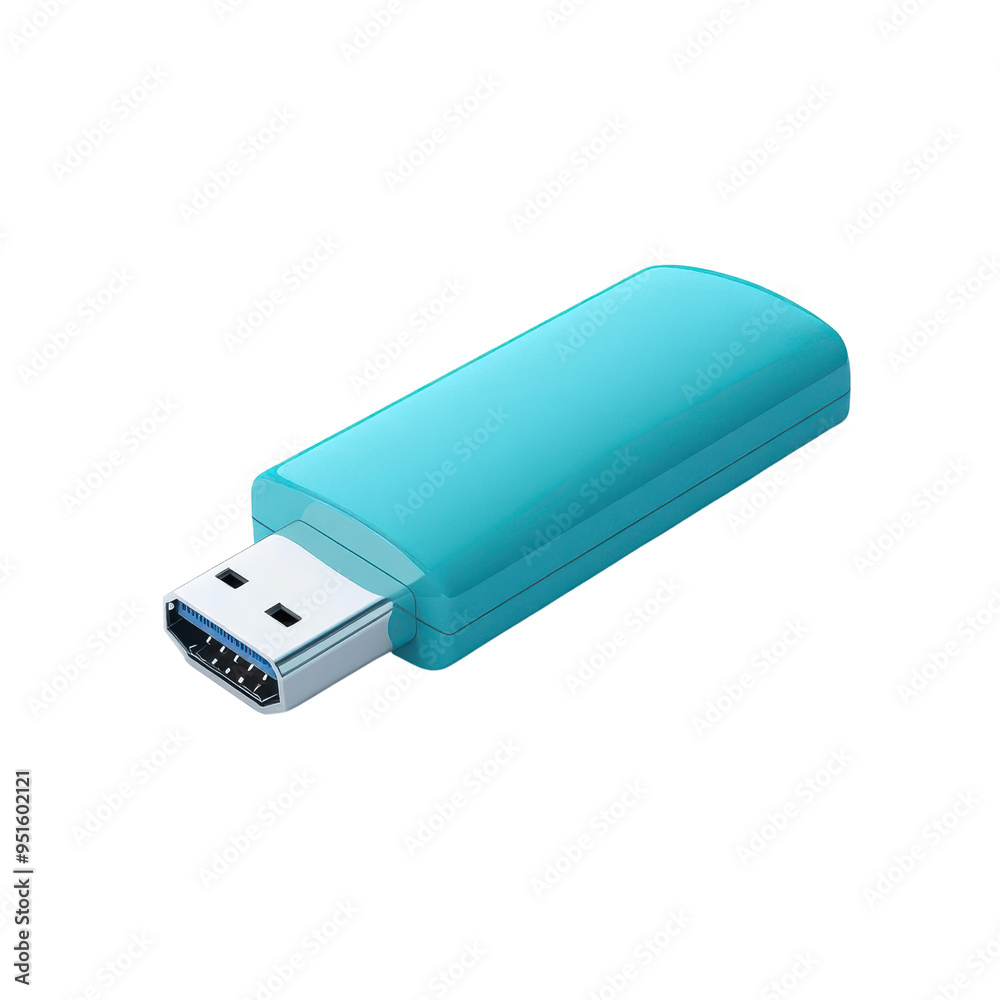 A blue USB flash drive isolated on a white background, perfect for illustrating data storage and technology concepts. A blue USB flash drive isolated on a white background, perfect for illustrating data storage and technology concepts.
