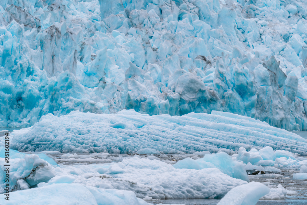 Details of sawyer glacier at the head of Tracy Arm fjord in Alaska near Juneau during summer Details of sawyer glacier at the head of Tracy Arm fjord in Alaska near Juneau during summer