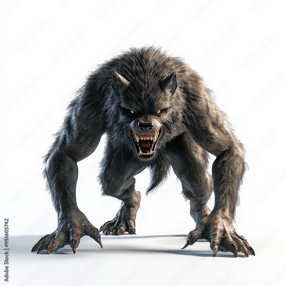 Fototapeta premium Werewolf with bared fangs.