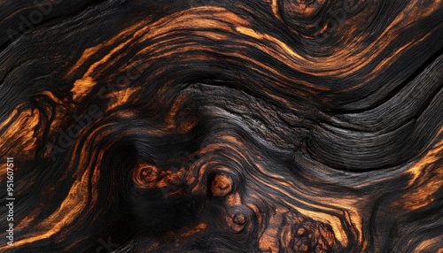 Dark, polished ziricote wood with dramatic grain, perfect for luxury tabletops, luxury wood texture, bold elegance photo