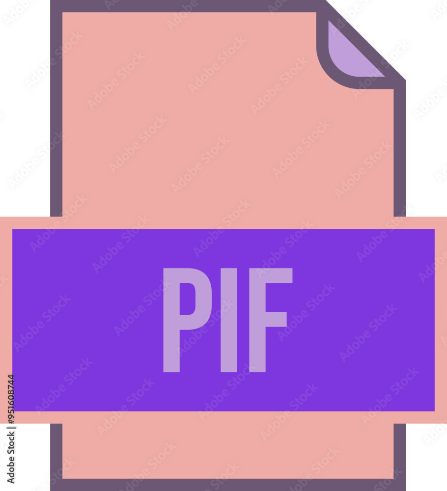 PIF File icon fill and outline crisp corners PIF File icon fill and outline crisp corners