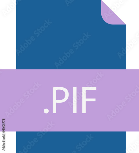 PIF File icon fill crisp corners with doted lines photo