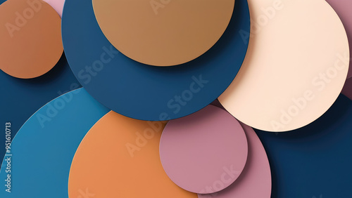 Wallpaper Mural Digital Background: Digital Lavender, Deep Navy Blue, and Earthy Brown Circles Torontodigital.ca