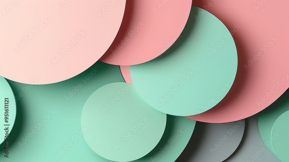 Soft Background: Circles in Soft Mint Green, Blush Pink, and Warm Taupe Soft Background: Circles in Soft Mint Green, Blush Pink, and Warm Taupe