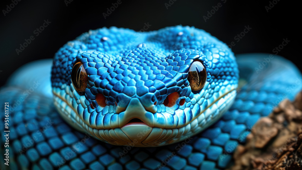 Macro Photo: Stunning Details of the Blue Viper Snake Macro Photo: Stunning Details of the Blue Viper Snake