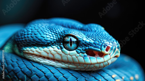 Macro Photo: Stunning Details of the Blue Viper Snake