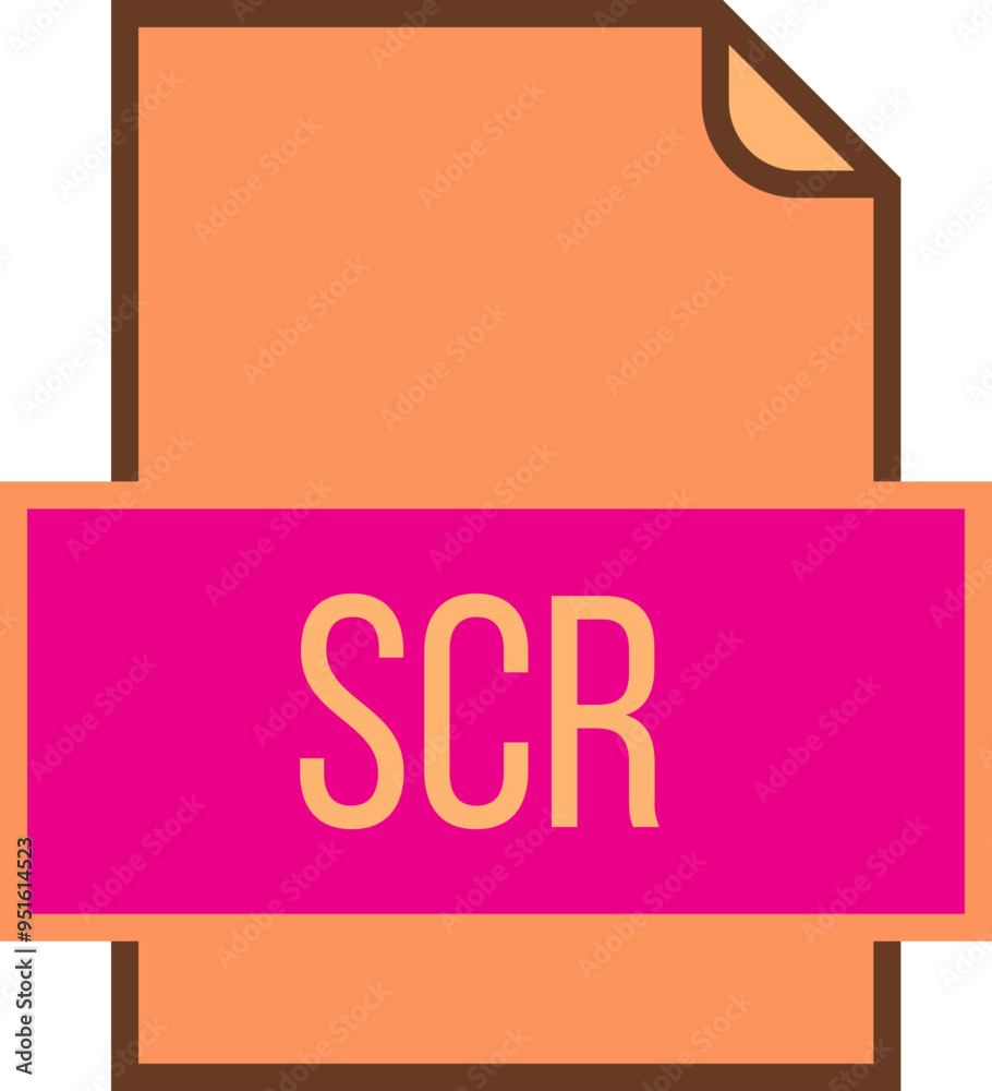 SCR File icon fill and outline crisp corners SCR File icon fill and outline crisp corners