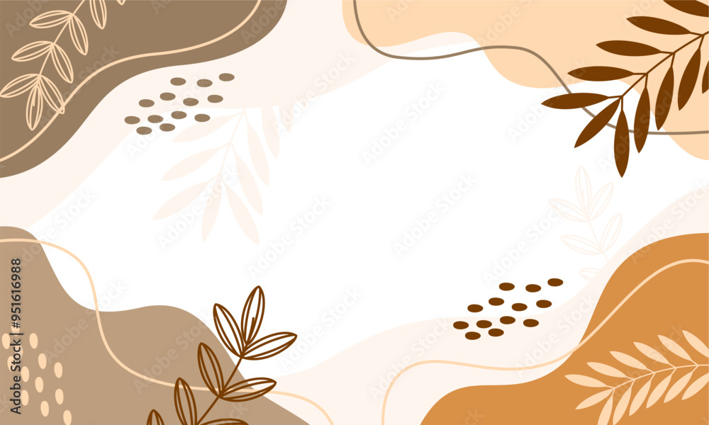 Obraz premium Flat abstract floral leaves background