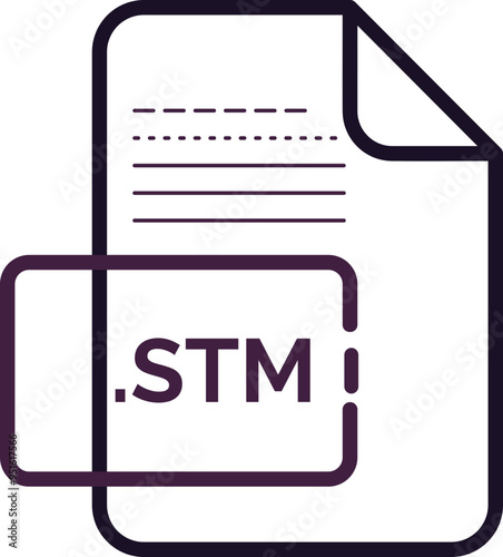 STM File extension icon little dot and color fill photo