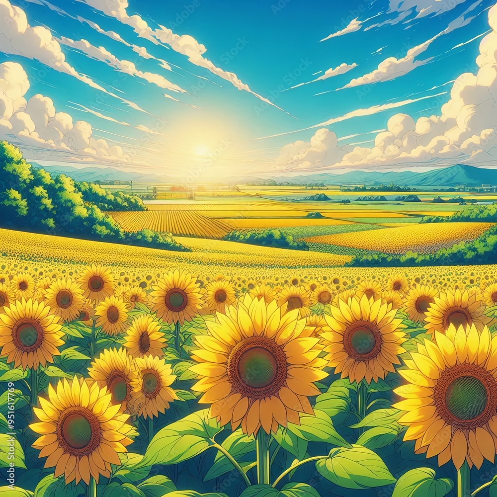 Obraz premium Sunflower Paradise in Light