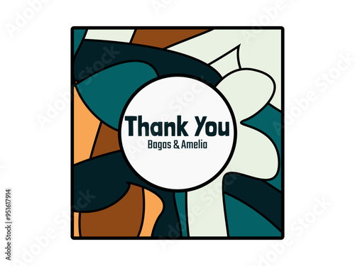 Wedding Thank You Card Design Template