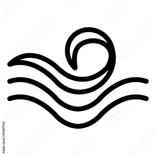 wave, ocean, water, sea, weather, season outline icon