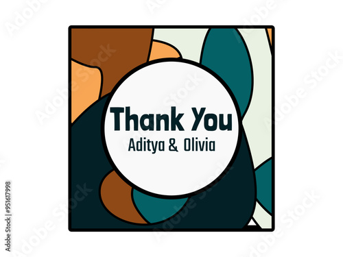 Wedding Thank You Card Design Template
