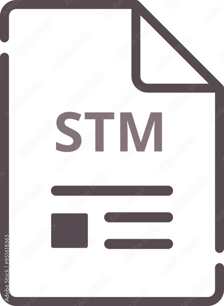 STM File icon minimal outline with symbols STM File icon minimal outline with symbols