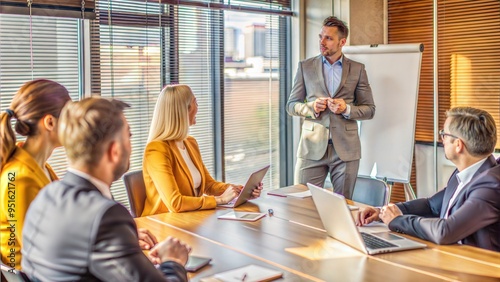 she executive giving a presentation in a management