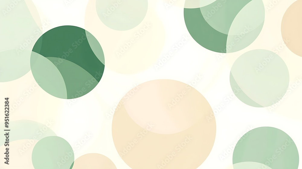 Serene Green Abstract Circular Pattern on Soft White Background Serene Green Abstract Circular Pattern on Soft White Background