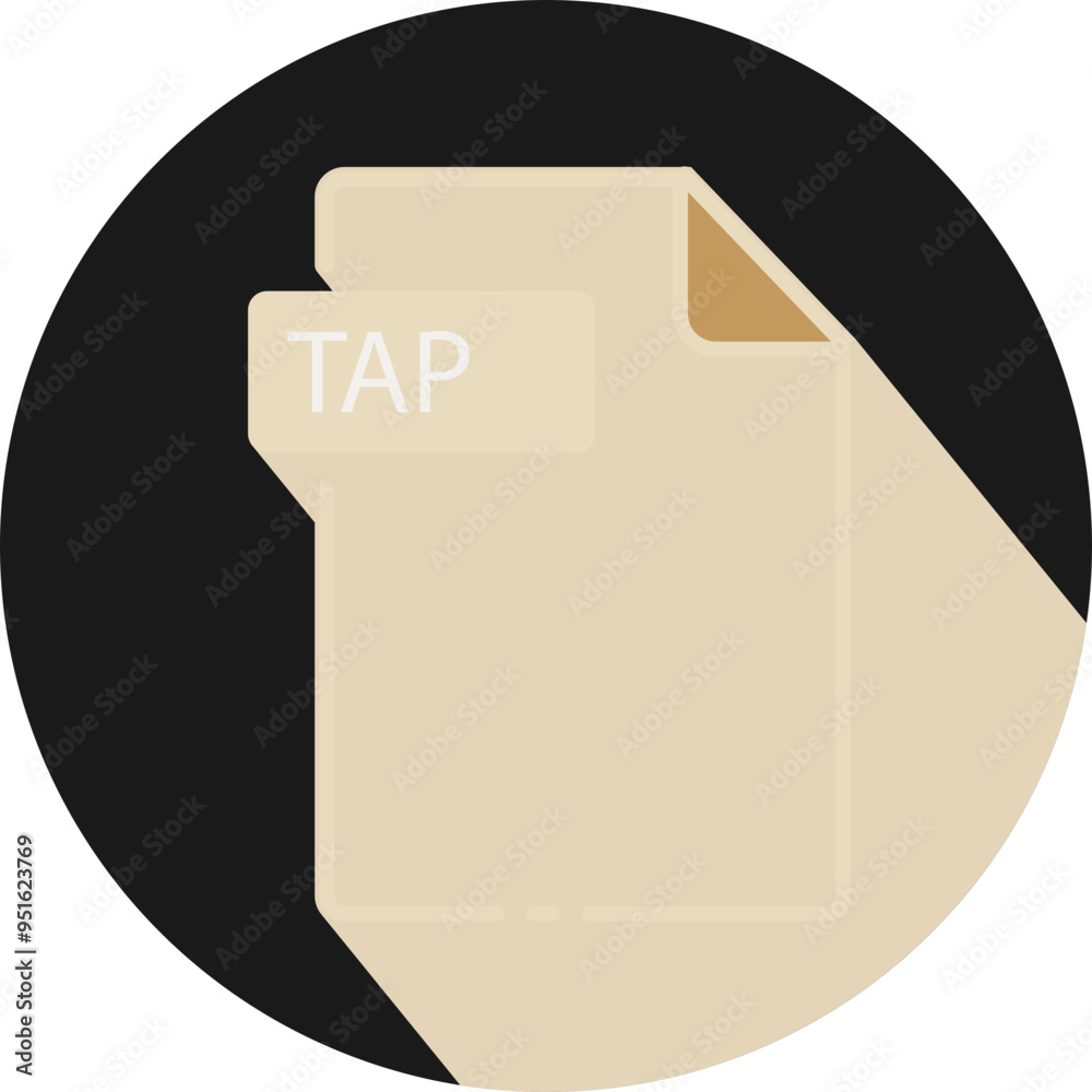 TAP File fomat minimal icon with circle outside TAP File fomat minimal icon with circle outside