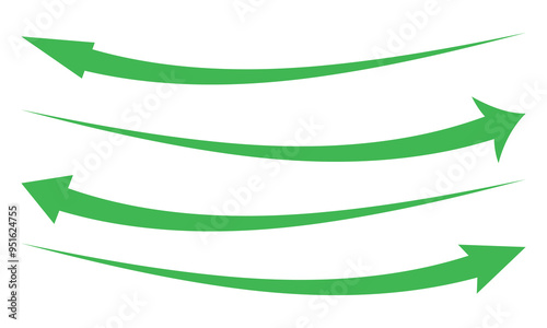 Long curved hand drawn arrow vector. Long arrow. Semi curve long arrow vector. 