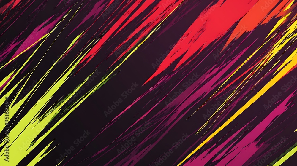 Vibrant Abstract Vector Graphic with Jagged Lines in Deep Purple, Lime Green, and Red Vibrant Abstract Vector Graphic with Jagged Lines in Deep Purple, Lime Green, and Red
