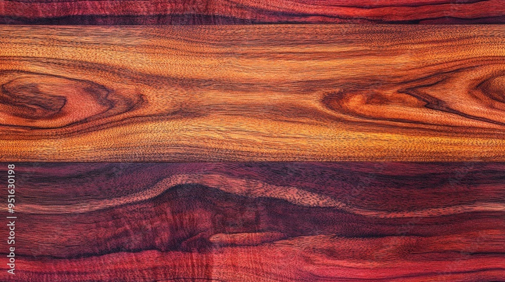 Fototapeta premium Exotic padauk wood with vibrant red tones, perfect for unique luxury furniture, luxury wood texture, vibrant luxury