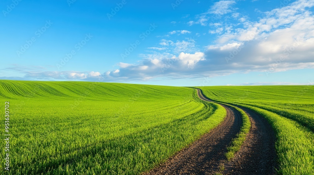 green grass outdoor field landscape with roadway green grass outdoor field landscape with roadway